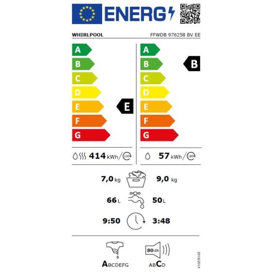 Пералня със сушилня WHIRLPOOL FFWDB 976258 BV EE, 9/7 кг, 6th Sense, FreshCare+, 1600 об/мин.