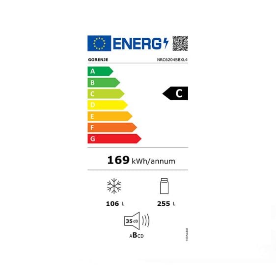 Хладилник с фризер GORENJE NRC6204SBXL4, 361 л, NoFrost Plus, 200 см