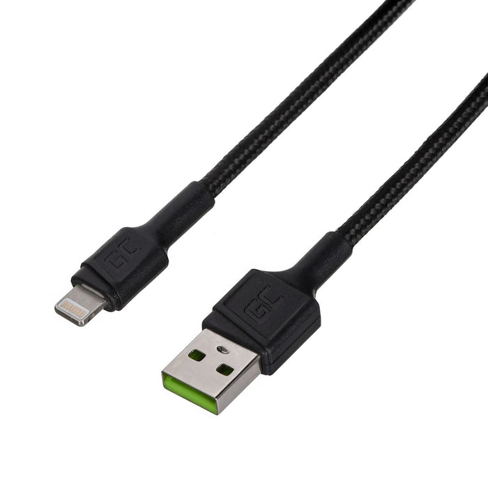 Комплект Green Cell 3x Ray Lightning Cable 30cm, 120cm, 200cm с бяла LED подсветка, бързо зареждане Apple 2.4A