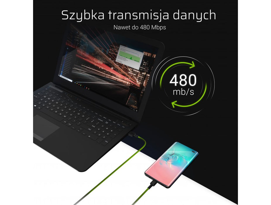 Green Cell KABGCSET05 кабел за мълния 1,2 м Черен