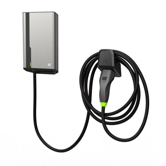 Green Cell EVGC021A2250 станция за зареждане на електрически превозни средства Сива алуминиева стена 3 Вграден дисплей LED