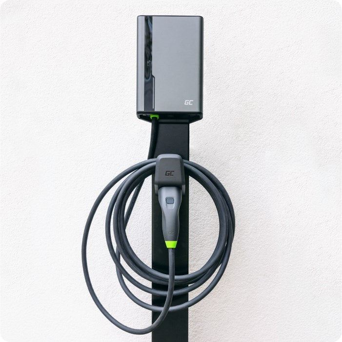 Green Cell EVGC021A2250 станция за зареждане на електрически превозни средства Сива алуминиева стена 3 Вграден дисплей LED