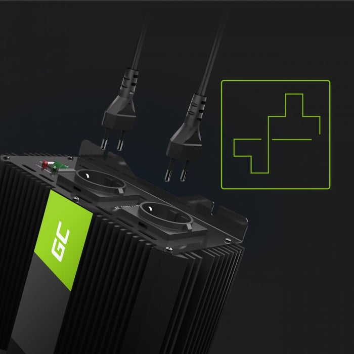 Инвертор PRO GREEN CELL, 12/220V, DC/AC, 3000W/6000W, Модифицирана синусоида