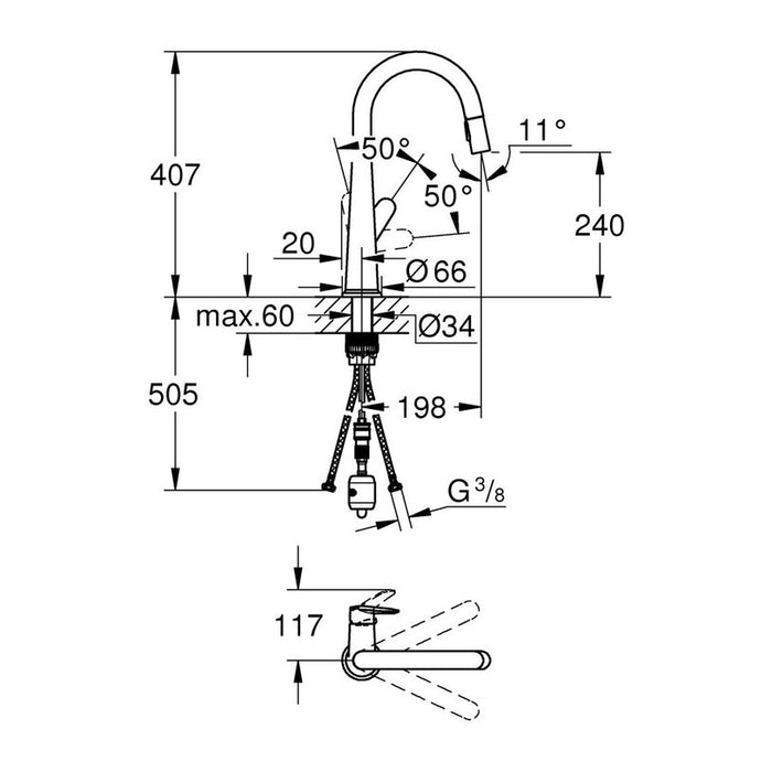 СМЕСИТЕЛ ЗА КУХНЯ GROHE VELETTO