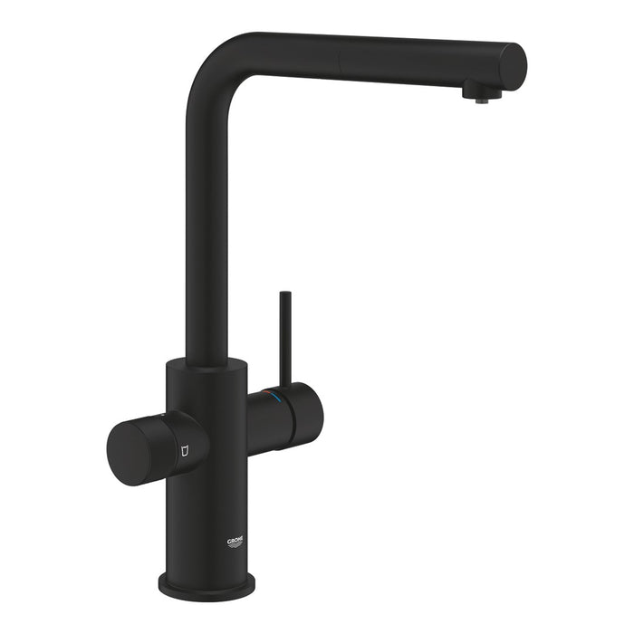 GROHE Blue Pure Minta Филтърен смесител с издърпващ се спрей Черен