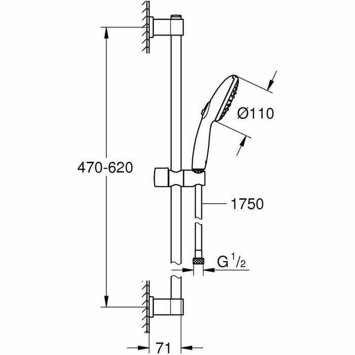 Душ Колона Grohe Vitalio Start 110 ABS Пластмаса