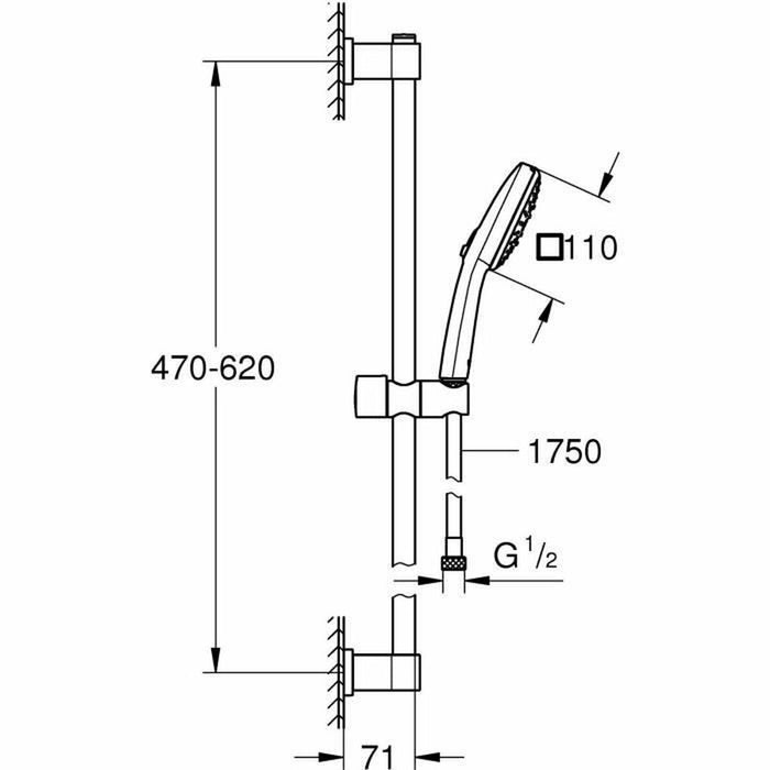 Душ Колона Grohe Vitalio Comfort 110 ABS Пластмаса