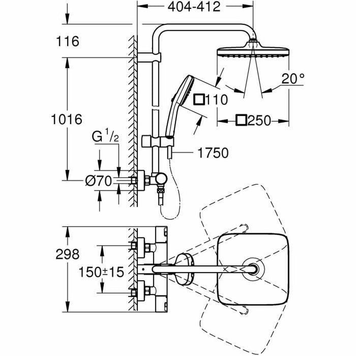 Душ Колона Grohe Vitalio Comfort