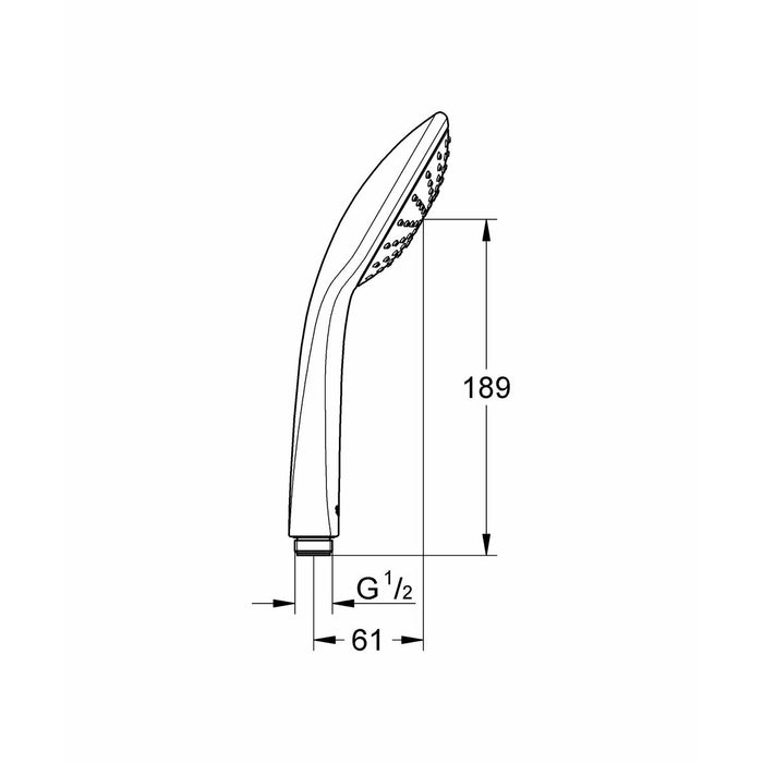 Душ Слушалка Grohe Vitulio Joy Пластмаса Хромирано 1 Позиция
