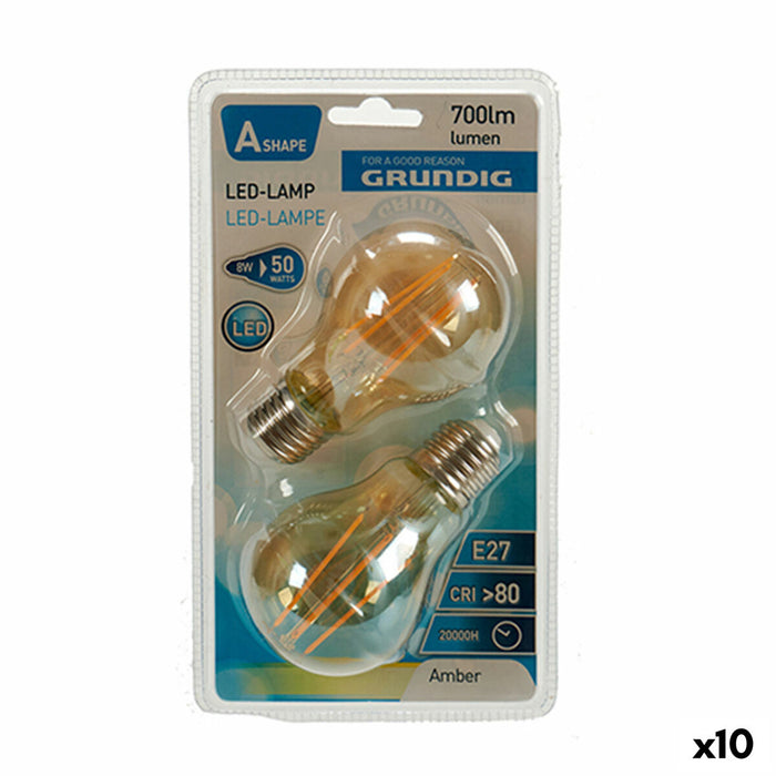 LED крушка Grundig 8 W 2300 K E27 Кехлибар 700 lm (10 броя) (6 x 10 x 6 cm)