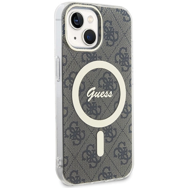 Калъф Guess IML 4G MagSafe за iPhone 15 Plus - кафяв