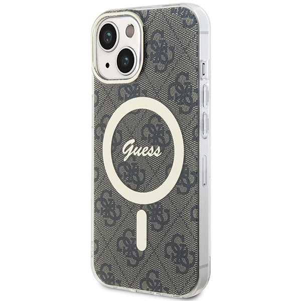Калъф Guess IML 4G MagSafe за iPhone 15 - кафяв