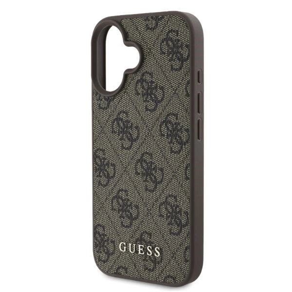 Калъф Guess 4G Classic iPhone 16 - кафяв