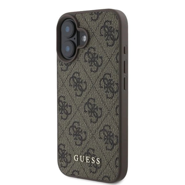 Калъф Guess 4G Classic iPhone 16 - кафяв