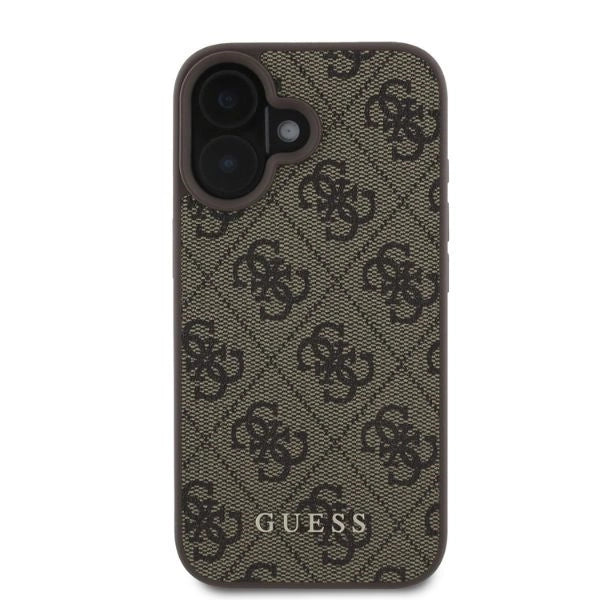 Калъф Guess 4G Classic iPhone 16 - кафяв
