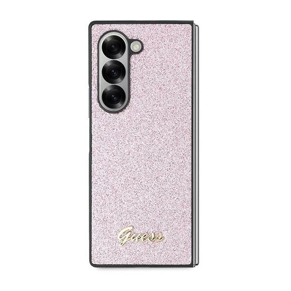 Guess 4G калъф Glitter Script за Samsung Galaxy Z Fold 6 - розов