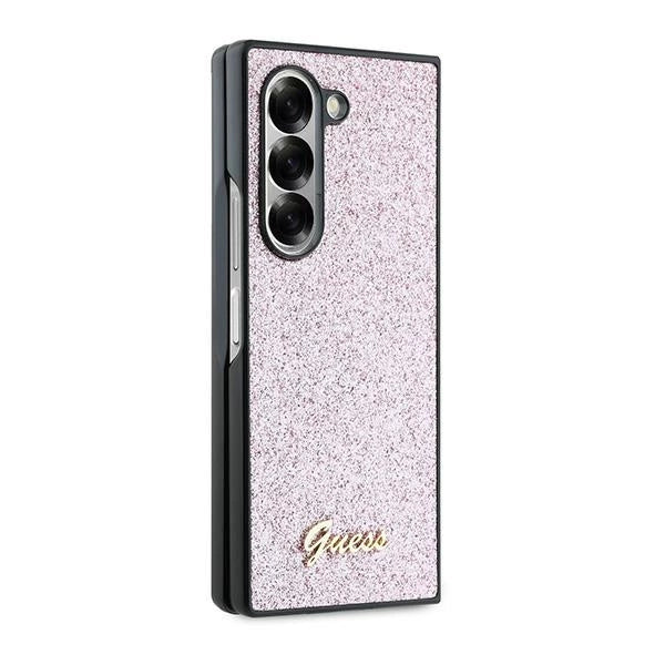 Guess 4G калъф Glitter Script за Samsung Galaxy Z Fold 6 - розов