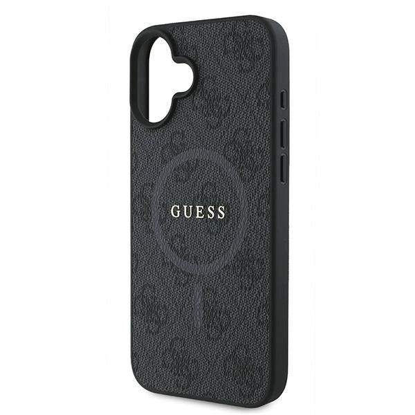Калъф Guess 4G Ring Classic Logo MagSafe за iPhone 16 Plus - черен