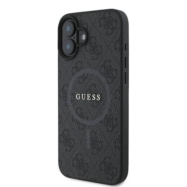 Калъф Guess 4G Ring Classic Logo MagSafe за iPhone 16 Plus - черен