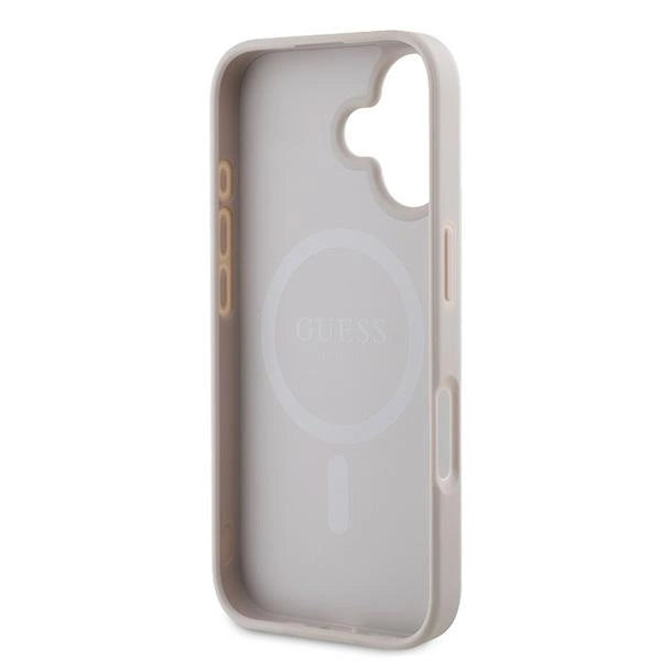 Калъф Guess 4G Ring Classic Logo MagSafe iPhone 16 Plus - розов