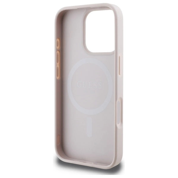 Калъф Guess 4G Printed Stripes MagSafe за iPhone 16 Pro Max - розов