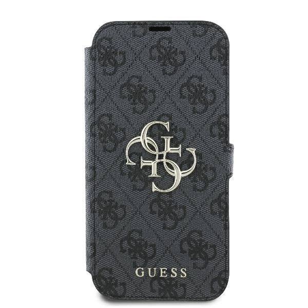 Калъф Guess 4G с метално лого за iPhone 16 Plus - черен