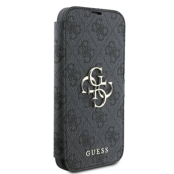 Калъф Guess 4G с метално лого за iPhone 16 Plus - черен