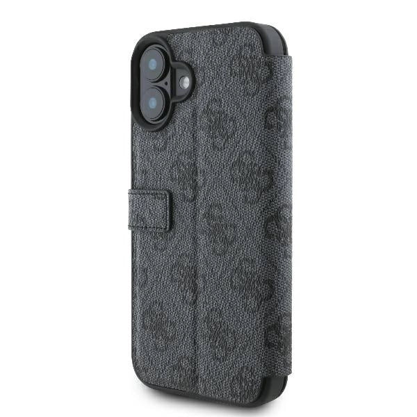 Калъф Guess 4G с метално лого за iPhone 16 Plus - черен