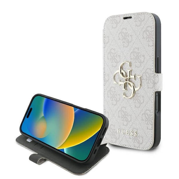 Калъф Guess 4G с метално лого за iPhone 16 - розов