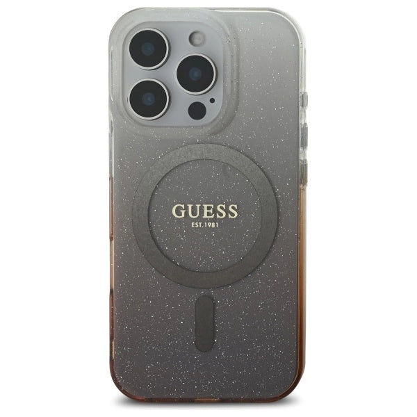 Калъф Guess IML Glitter Gradient MagSafe за iPhone 16 Pro - кафяв