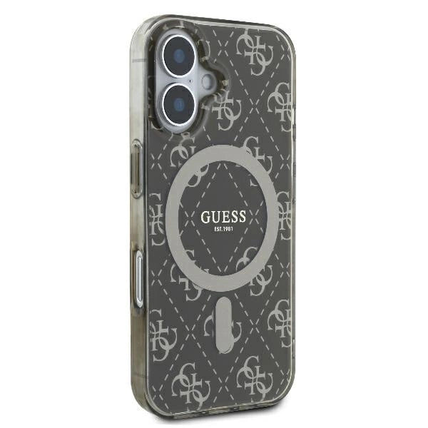 Калъф Guess IML 4G Background MagSafe iPhone 16 Plus - кафяв