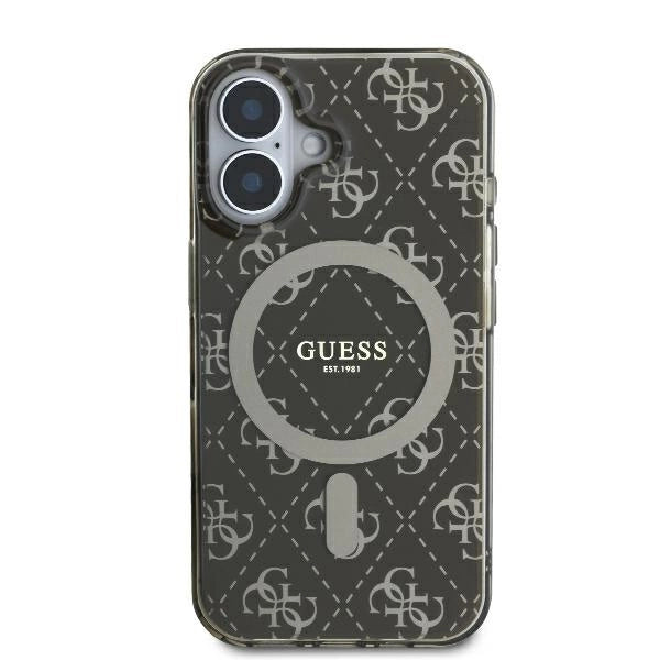Калъф Guess IML 4G Background MagSafe iPhone 16 Plus - кафяв