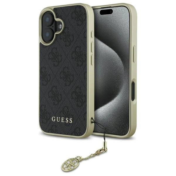 Калъф Guess 4G Charms Collection за iPhone 16 Plus - черен