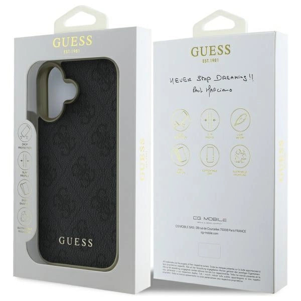 Калъф Guess 4G Charms Collection за iPhone 16 Plus - черен
