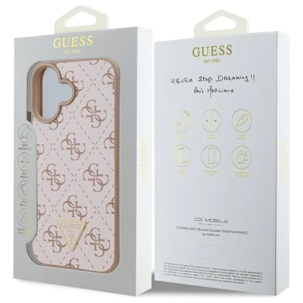 Guess New 4G Triangle Case за iPhone 16 Plus - бял