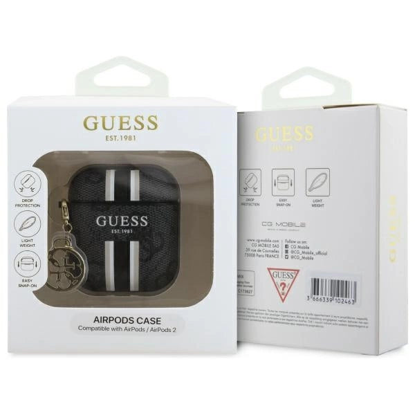Guess GUA2P4RPSK AirPods 1/2 покритие черен/черен 4G Charm Printed Stripes