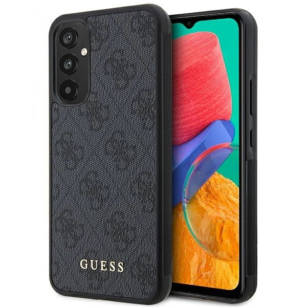 Guess 4G метален златен лого калъф за Samsung Galaxy A34 5G - сив