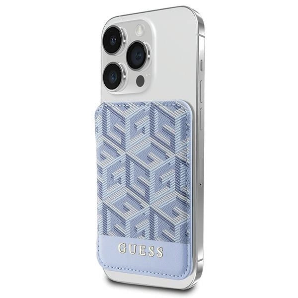 Портфейл Guess GCube Stripe MagSafe - син