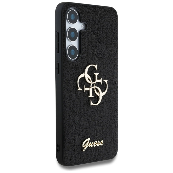 Калъф Guess Fixed Glitter Big 4G Metal Logo за Samsung Galaxy S25 черен