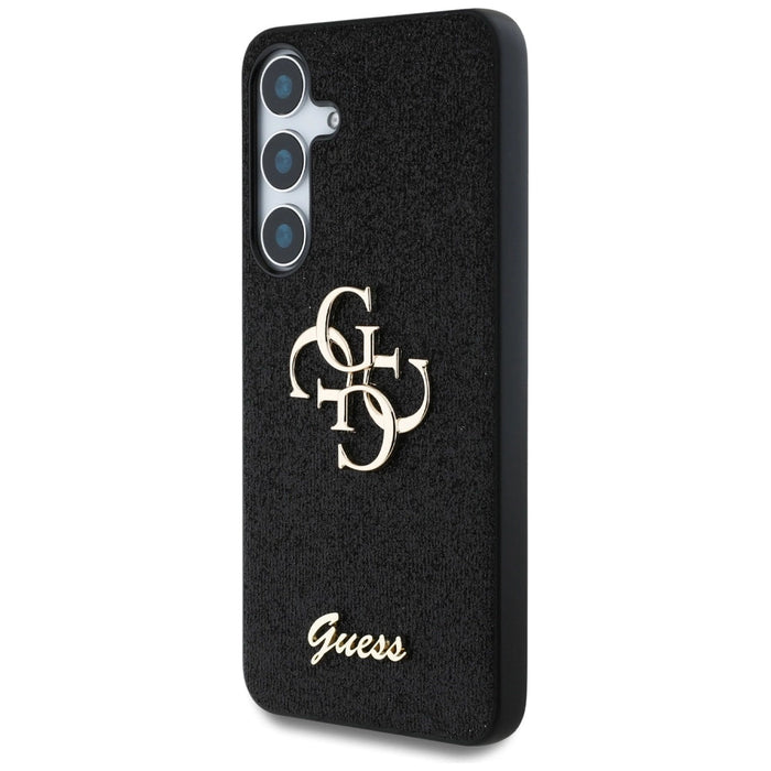 Калъф Guess Fixed Glitter Big 4G Metal Logo за Samsung Galaxy S25 черен