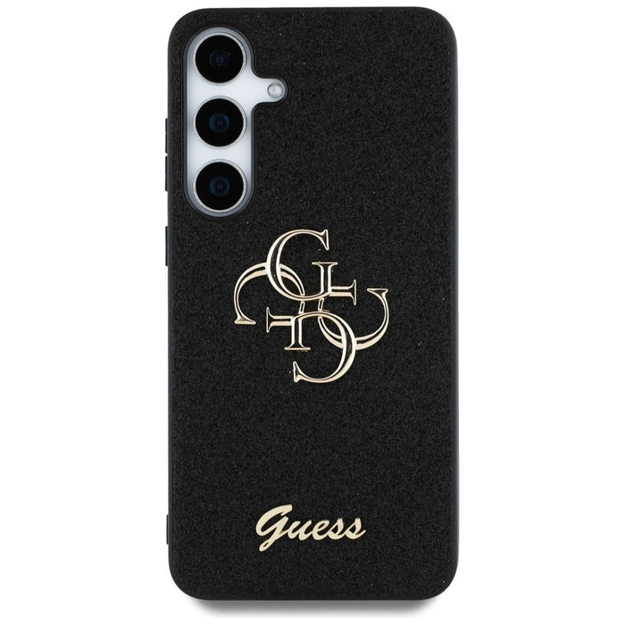 Калъф Guess Fixed Glitter Big 4G Metal Logo за Samsung Galaxy S25 Plus черен