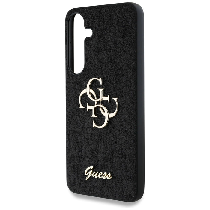 Калъф Guess Fixed Glitter Big 4G Metal Logo за Samsung Galaxy S25 Plus черен