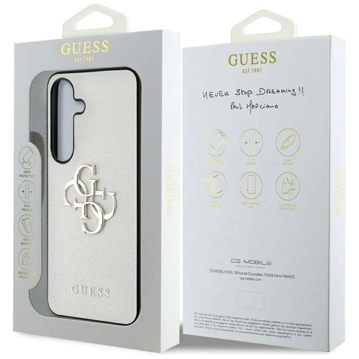 Калъф Guess Grained Big 4G Logo Small Classic Logo за Samsung Galaxy S25 бежов