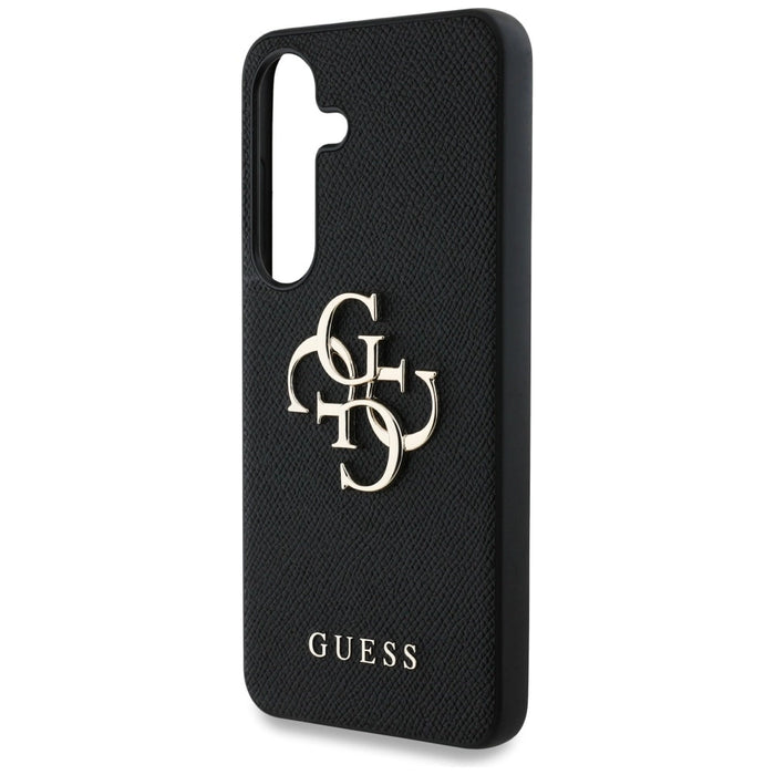 Guess Grained Big 4G Logo Small Classic Logo калъф за Samsung Galaxy S25 черен