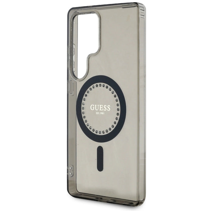 Guess Rhinestones Printed Classic Logo MagSafe Калъф за Samsung Galaxy S25 Ultra черен