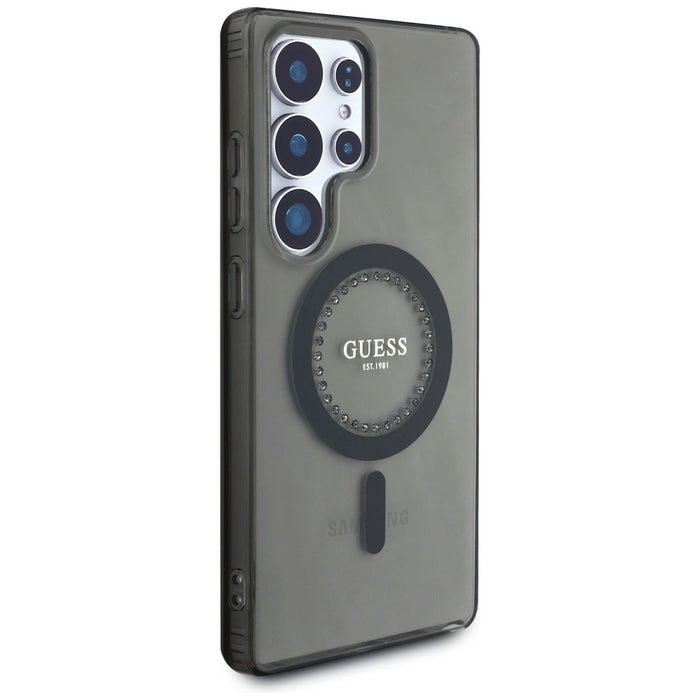 Guess Rhinestones Printed Classic Logo MagSafe Калъф за Samsung Galaxy S25 Ultra черен
