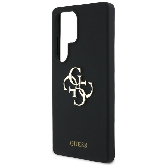 Силиконов калъф Guess Big 4G Logo Bottom Script за Samsung Galaxy S25 Ultra - черен