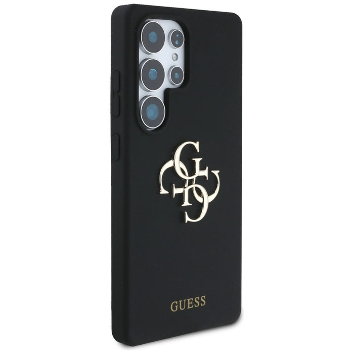 Силиконов калъф Guess Big 4G Logo Bottom Script за Samsung Galaxy S25 Ultra - черен