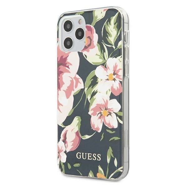 Guess Flower Collection N°3 Калъф за iPhone 12 Pro Max 6.7" - тъмносин