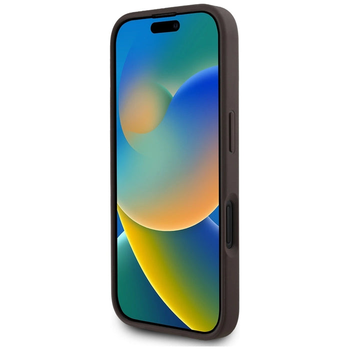 Калъф Guess 4G Circle Classic Logo MagSafe за iPhone 16 - кафяв